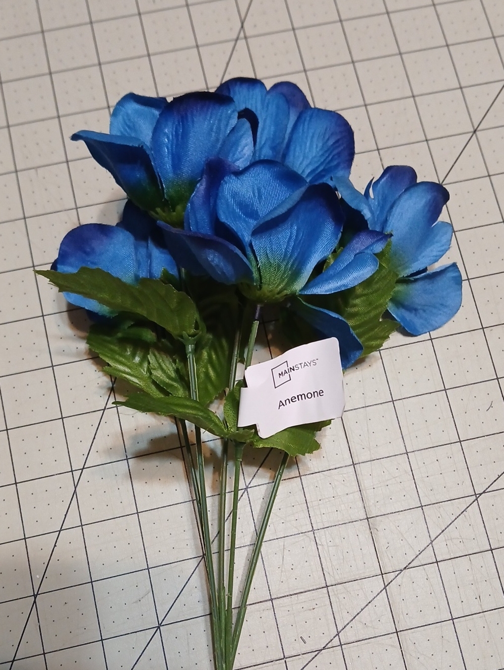 Mainstays Blue Anemone Artificial Floral Bouquet
